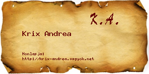 Krix Andrea névjegykártya